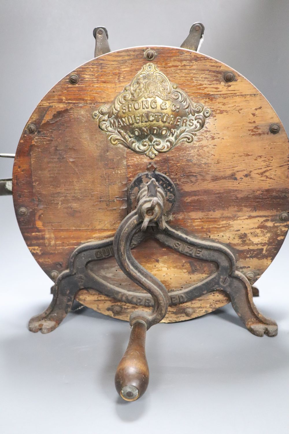 A Victorian Spong & Co. Guinea Size knife sharpener, diameter 37cm